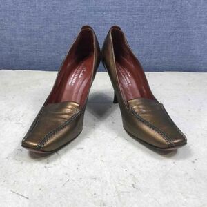 Donald J. Pliner Bronze Leather Heels